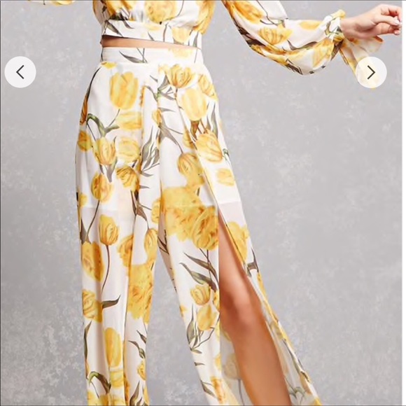 Forever 21 Pants - Forever 21 Floral Overlay Pants